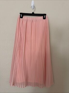 Piperlime Blush Pink Pleated Midi Skirt